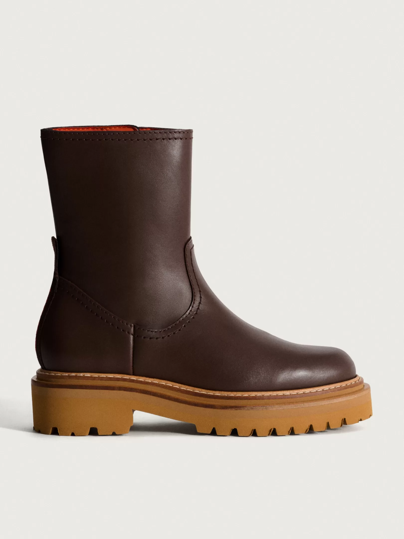 HOFF OFFICE BROWN LEATHER BOOT> Boots and ankle boots